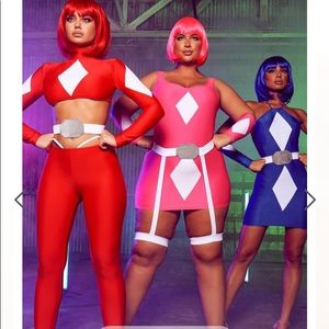 Blue super hero Halloween fashion nova outfit wig included